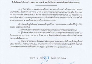ประกาศกองกำกับการตำรวจตระเวนชายแดนที่ ๒๓ เรื่อง ประกวดราคาจ้างก่อสร้างก่อสร้างอาคารบ้านพักอาศัย ๑ ชั้น(สำหรับครู) จำนวน ๒ หลัง โรงเรียนตำรวจตระเวนชายแดนบ้านนากระเสริม ตำบลหนองเทา อำเภอท่าอุเทน จังหวัดนครพนม